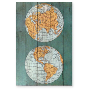 Drevená nástenná dekoratívna ceduľa Surdic Tabla The World, 40 × 60 cm