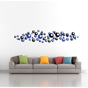 GLIX Bubliny dvojfarebné - nálepka na stenu Čierna a modrá 2 x 30 x 30 cm