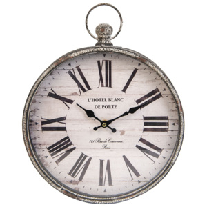 Kovové hodiny L'Hotel Blanc De Porte - 30*6*39 cm