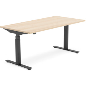 Výškovo nastaviteľný stôl Modulus, T-rám, 1600x800 mm, dub/čierna