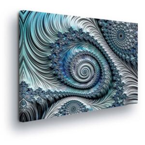 Obraz na plátne - Abstract Swirl in Blue Tones 40x40 cm