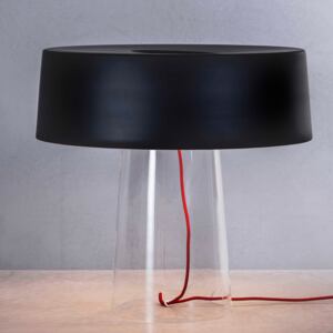 Prandina Glam stolná lampa 48cm číra/tien. čierne