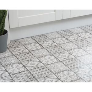 2745043 D-C-FIX samolepící podlahové čtverce z PVC černobílá dlaždice, samolepící vinylová podlaha, PVC dlaždice, velikost 30,5 x 30,5 cm