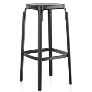 MAGIS - Barová stolička STEELWOOD STOOL vysoká - čierna