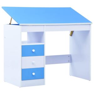 Detský stôl na kreslenie sklápací modrý a biely