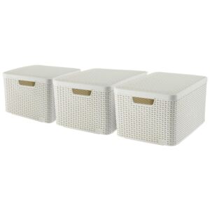 Curver Úložné boxy s poklopmi 3 ks veľkosť L biele 240656 Style