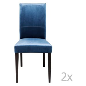 Sada 2 modrých jedálenských stoličiek s nožičkami z bukového dreva Kare Design Mara