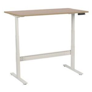 Výškovo nastaviteľný kancelársky stôl Manutan, 140 x 80 x 62,5 - 127,5 cm, rovné vyhotovenie, ABS 2 mm, dub