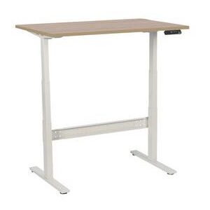 Výškovo nastaviteľný kancelársky stôl Manutan, 120 x 80 x 62,5 - 127,5 cm, rovné vyhotovenie, ABS 2 mm, dub