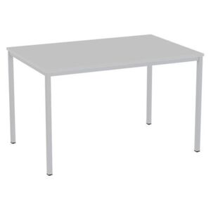 Jedálenský stôl Versys so strieborným podnožím RAL 9006, 120 x 80 x 74,3 cm, svetlosivý