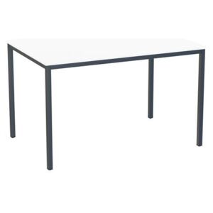 Jedálenský stôl Versys s podnožím antracit RAL 7016, 120 x 80 x 74,3 cm, biely