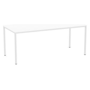 Jedálenský stôl Versys so svetlosivým podnožím RAL 7035, 180 x 80 x 74,3 cm, biely