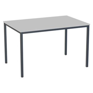 Jedálenský stôl Versys s podnožím antracit RAL 7016, 120 x 80 x 74,3 cm, svetlosivý