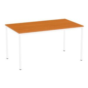 Jedálenský stôl Versys s bielym podnožím RAL 9003, 140 x 80 x 74,3 cm, čerešňa