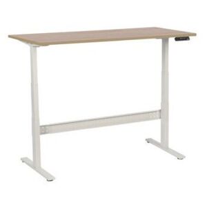 Výškovo nastaviteľný kancelársky stôl Manutan, 160 x 80 x 62,5 - 127,5 cm, rovné vyhotovenie, ABS 2 mm, dub
