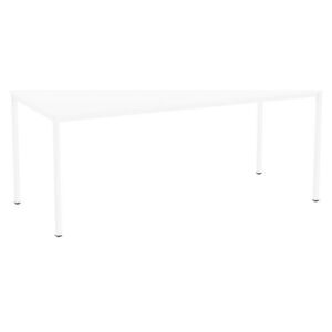 Jedálenský stôl Versys s bielym podnožím RAL 9003, 180 x 80 x 74,3 cm, biely