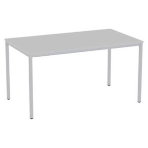 Jedálenský stôl Versys so strieborným podnožím RAL 9006, 140 x 80 x 74,3 cm, svetlosivý