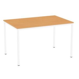 Jedálenský stôl Versys s bielym podnožím RAL 9003, 120 x 80 x 74,3 cm, buk