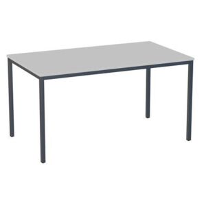Jedálenský stôl Versys s podnožím antracit RAL 7016, 140 x 80 x 74,3 cm, svetlosivý