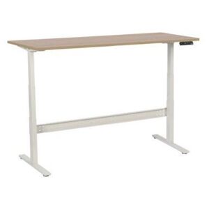 Výškovo nastaviteľný kancelársky stôl Manutan, 180 x 80 x 62,5 - 127,5 cm, rovné vyhotovenie, ABS 2 mm, dub