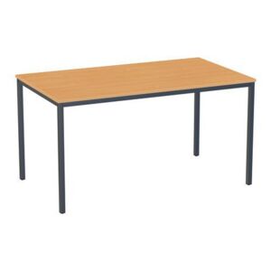 Jedálenský stôl Versys s podnožím antracit RAL 7016, 140 x 80 x 74,3 cm, buk