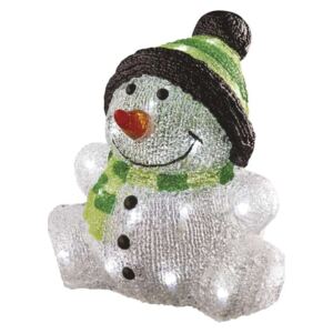 EMOS Lighting| ZY2120T| LED vianočný snehuliak, 24cm, vonkajší, studená b., časovač