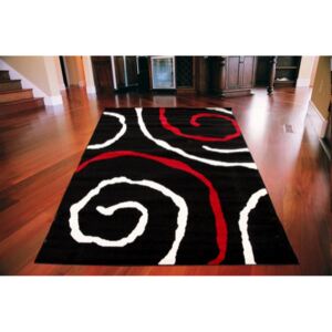 Kusový koberec PP Špirály 2 čierny, Velikosti 190x280cm