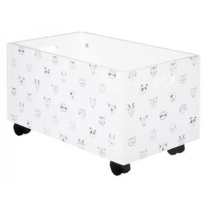 Atmosphera Créateur d'intérieur® Úložný box na kolieskach - biele zvieratá