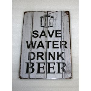 Kovová tabuľka Save Water