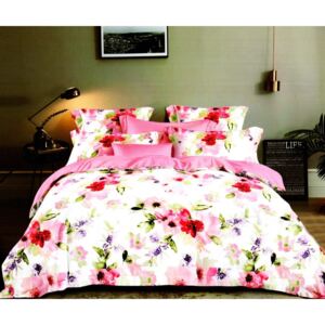Luxusné ružové obojstranné vintage posteľné obliečky