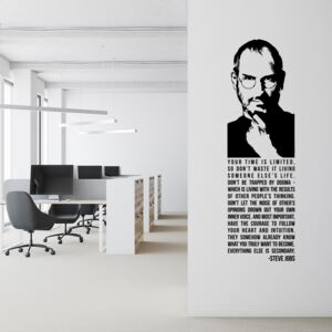 GLIX Citát Steve Jobs - samolepka na stenu Čierna 30 x 100 cm