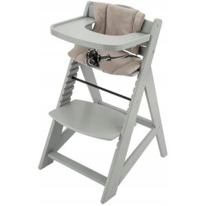 Moby-System Drevená detská jedálenská stolička Woody sivá