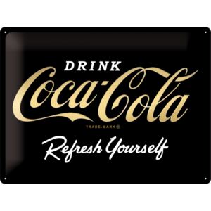 Nostalgic Art Plechová ceduľa: Coca-Cola Refresh Yourself (Special Black Edition) - 30x40 cm