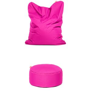 Výhodný set Sofa + Puf Polyester Ružová