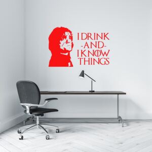 GLIX Game of Thrones Tyrion Lanister - samolepka na stenu Červená 90x60 cm
