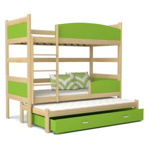 GL Swing 3 posteľ borovica Color 184x80 Farba: Zelená