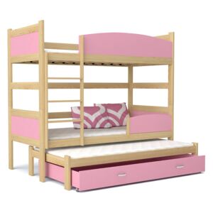 GL Swing 3 posteľ borovica Color 184x80 Farba: Ružová