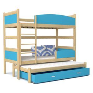 GL Swing 3 posteľ borovica Color 184x80 Farba: Modrá