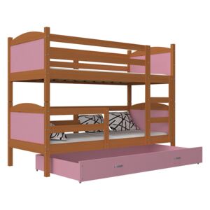 GL Mates jelša color poschodová posteľ 190x80 Farba: Ružová