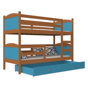 GL Mates jelša color poschodová posteľ 190x80 Farba: Modrá