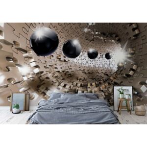 Fototapeta - 3D Puzzle Tunnel Vliesová tapeta - 254x184 cm