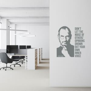 Citát Steve Jobs 3 - samolepka na stenu Šedá 35x40 cm