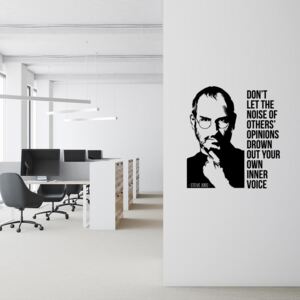 Citát Steve Jobs 3 - samolepka na stenu Čierna 35x40 cm