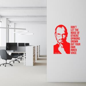 Citát Steve Jobs 3 - samolepka na stenu Červená 35x40 cm
