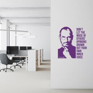 Citát Steve Jobs 3 - samolepka na stenu Fialová 35x40 cm