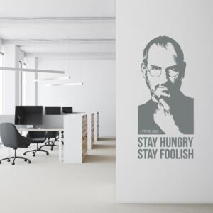 Citát Steve Jobs 4 - samolepka na stenu Šedá 25x55 cm