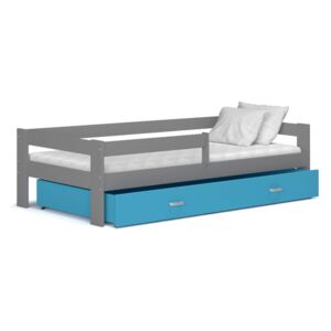 GL Harry sivá MDF detská posteľ s farebným čelom 160x80 Farba: Modrá
