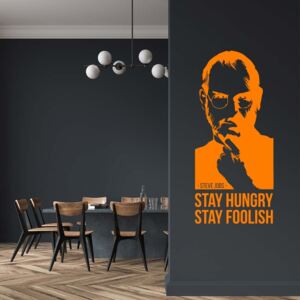Citát Steve Jobs 4 - samolepka na stenu Oranžová 25x55 cm