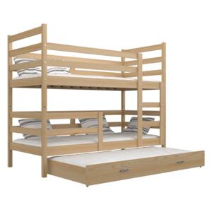 GL Janík 3 poschodová posteľ pre troch - Borovica Rozmer: 190x80