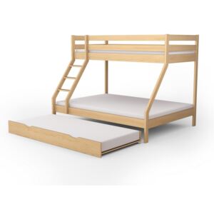HU Poschodová posteľ s rozšíreným lôžkom Mikael 140x200 + prístelka